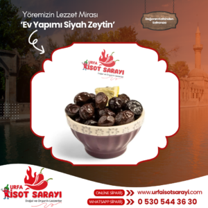 Şanlıurfa Organik Az Tuzlu Ev Yapımı Siyah Zeytin 1 Kg