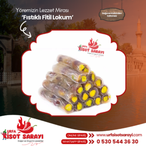 Şanlıurfa Organik Fıstıklı Fitil Lokum 1 kg