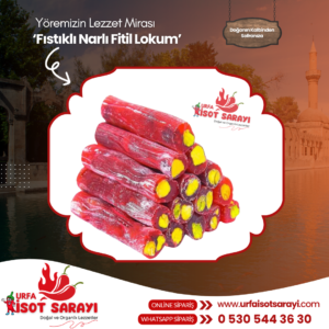 Şanlıurfa Organik Fıstıklı Narlı Fitil Lokum 1 kg